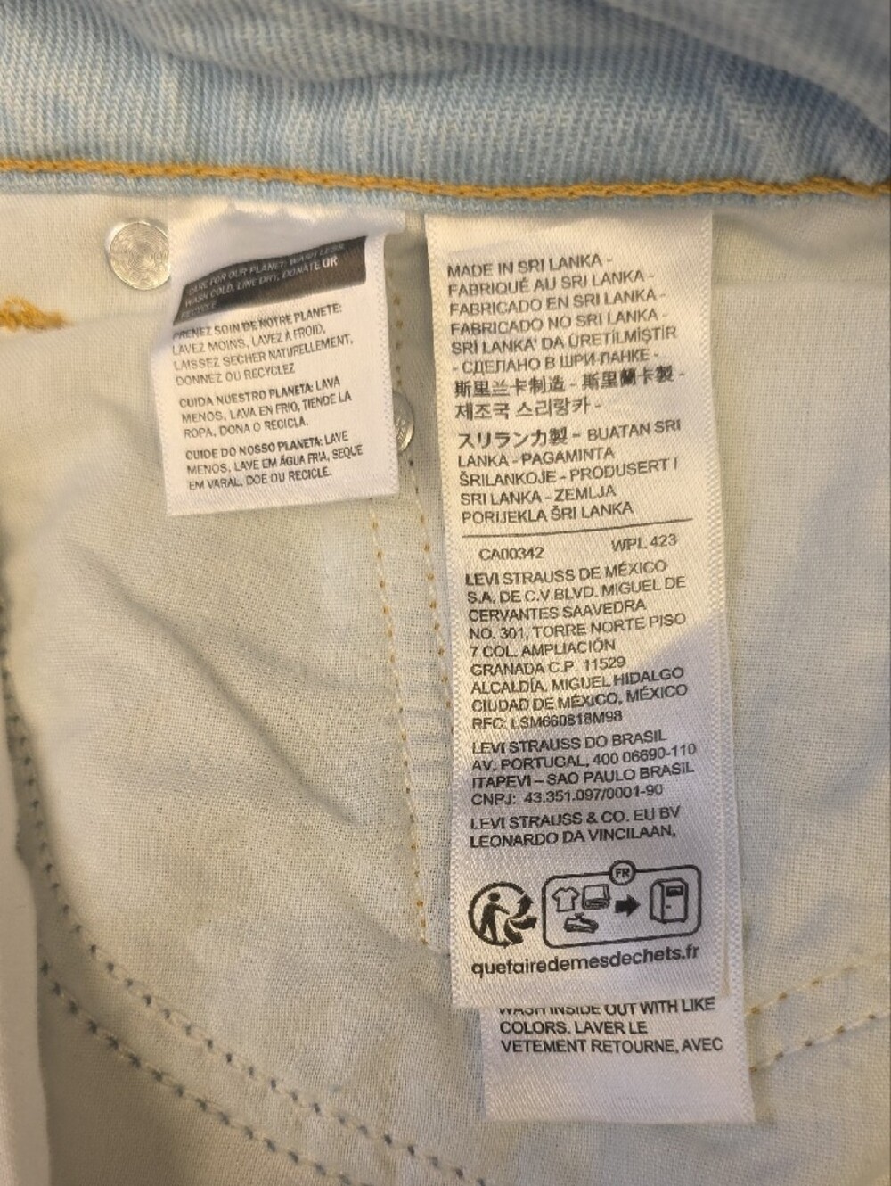Levi’s Superlow Loose Stripe Jeans Light Wash Two Tone Side Panel 30x32 NEW - Picture 14 of 16